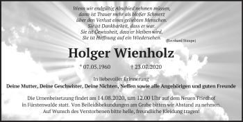 Traueranzeige von Holger Wienholz von Märkische Oderzeitung