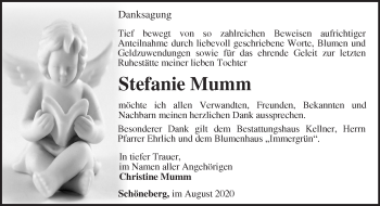 Traueranzeige von Stefanie Mumm von Märkische Oderzeitung