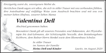 Traueranzeige von Valentina Dell von Märkische Oderzeitung