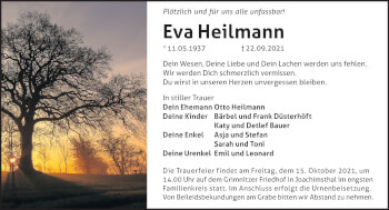 Traueranzeige von Eva Heilmann von Märkische Oderzeitung