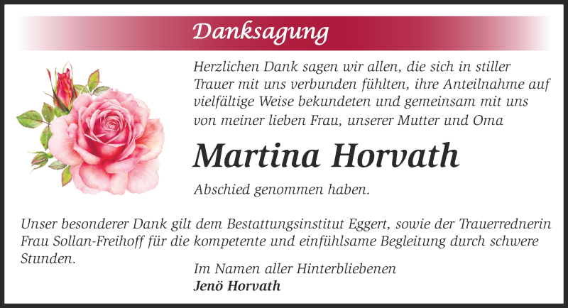  Traueranzeige für Martina Horvath vom 23.10.2021 aus Märkische Oderzeitung