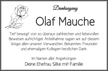 Traueranzeige von Olaf Mauche von Märkische Oderzeitung