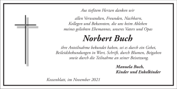 Traueranzeige von Norbert Buch von Märkische Oderzeitung