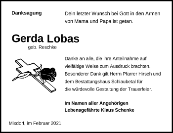 Traueranzeige von Gerda Lobas von Märkische Oderzeitung