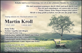 Traueranzeige von Martin Kroll von Märkische Oderzeitung