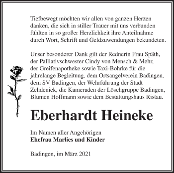 Traueranzeige von Eberhardt Heineke von Märkische Oderzeitung