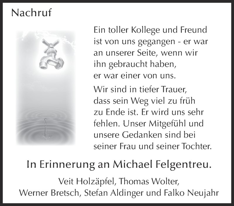  Traueranzeige für Michael Felgentreu vom 27.03.2021 aus Märkische Oderzeitung