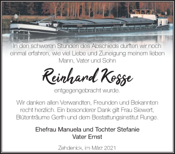 Traueranzeige von Reinhard Kogge von Märkische Oderzeitung