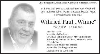 Traueranzeige von Wilfried Paul von Märkische Oderzeitung