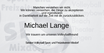 Traueranzeige von Michael Lange von Märkische Oderzeitung