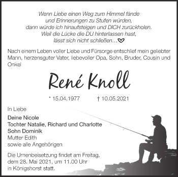 Traueranzeige von René Knoll von Märkische Oderzeitung