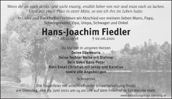 Traueranzeige von Hans-Joachim Fiedler von Märkische Oderzeitung