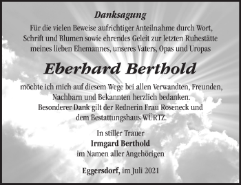 Traueranzeige von Eberhard Berthold von Märkische Oderzeitung