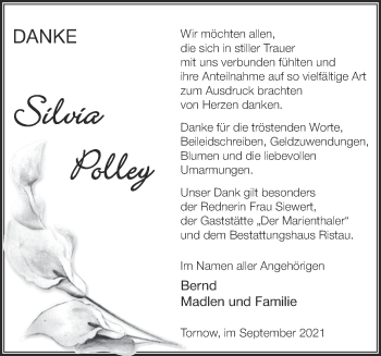 Traueranzeige von Silvia Polley von Märkische Oderzeitung