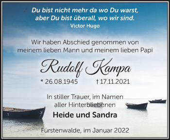 Traueranzeige von Rudolf Kampa von Märkische Oderzeitung