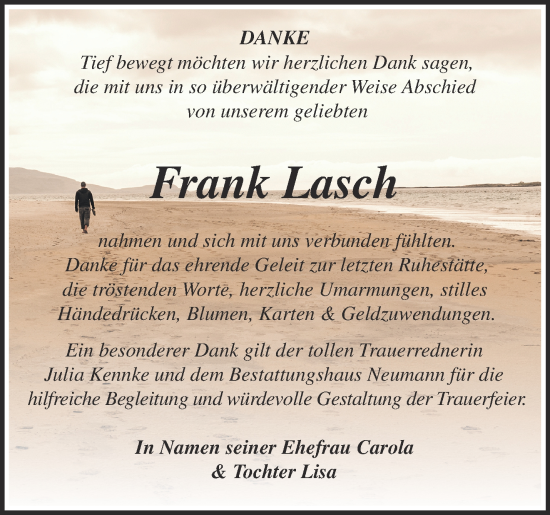 Traueranzeige von Frank Lasch von Märkische Oderzeitung