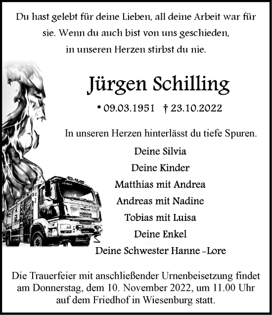 Traueranzeige von Jürgen Schilling von Märkische Oderzeitung