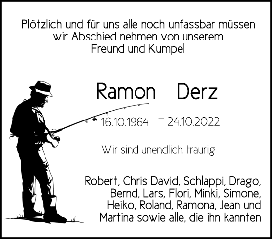 Traueranzeige von Ramon Derz von Märkische Oderzeitung