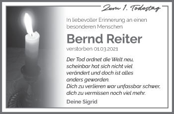 Traueranzeige von Bernd Reiter von Märkische Oderzeitung
