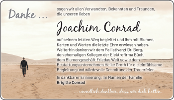 Traueranzeige von Joachim Conrad von Märkische Oderzeitung