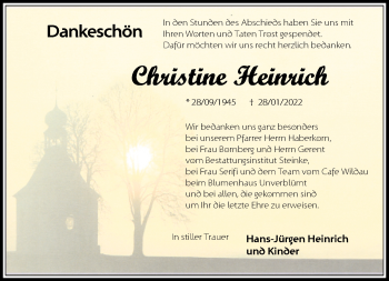 Traueranzeige von Christine Heinrich von Märkische Oderzeitung