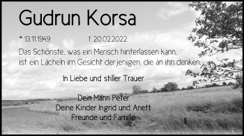 Traueranzeige von Gudrun Korsa von Märkische Oderzeitung