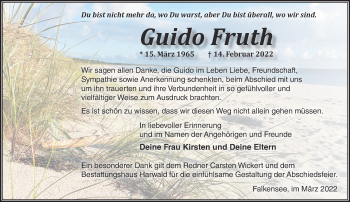 Traueranzeige von Guido Fruth von Märkische Oderzeitung