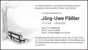 Traueranzeige von Jörg-Uwe Päßler von Märkische Oderzeitung