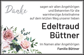 Traueranzeige von Edeltraud Büttner von Märkische Oderzeitung