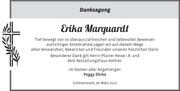 Traueranzeige von Erika Marquardt von Märkische Oderzeitung