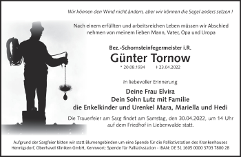 Traueranzeige von Günter Tornow von Märkische Oderzeitung