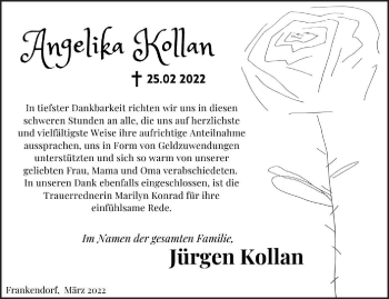 Traueranzeige von Jürgen Kollan von Märkische Oderzeitung