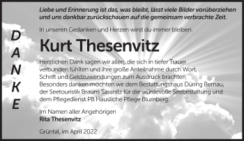 Traueranzeige von Kurt Thesenvitz von Märkische Oderzeitung