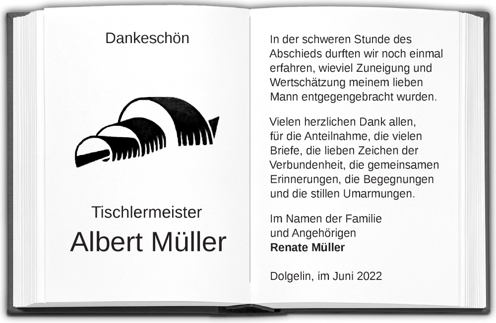 Traueranzeige für Albert Müller vom 18.06.2022 aus Märkische Oderzeitung