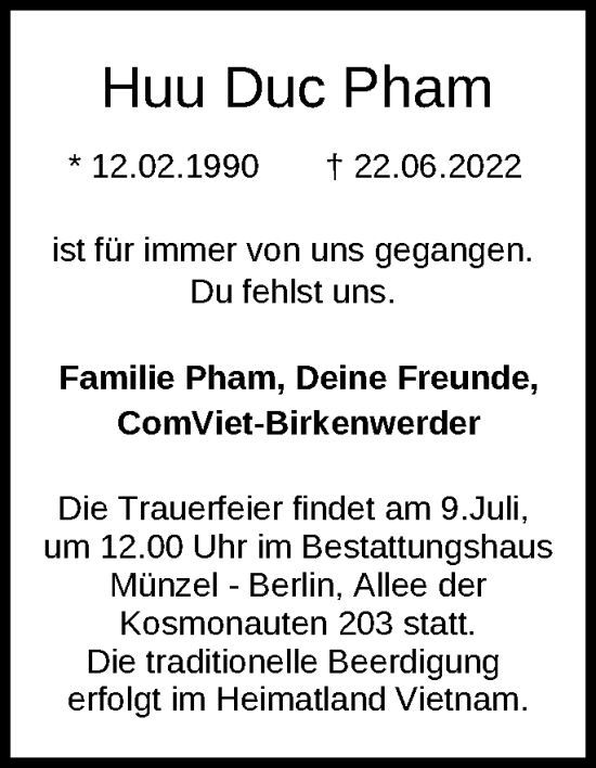 Anzeige Huu Duc Pham
