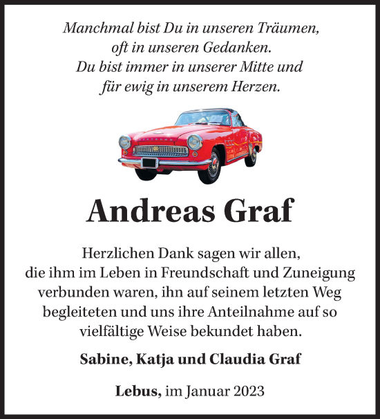 Traueranzeige von Andreas Graf von Märkische Oderzeitung