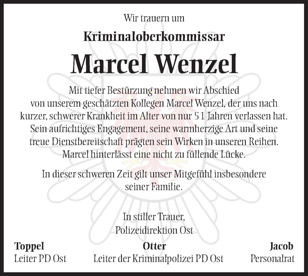  Traueranzeige für Marcel Wenzel vom 21.10.2023 aus Märkische Oderzeitung