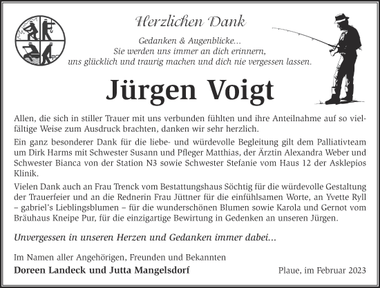 Traueranzeige von Jürgen Voigt von Märkische Oderzeitung