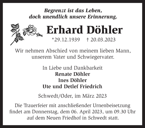 Anzeige Erhard Döhler