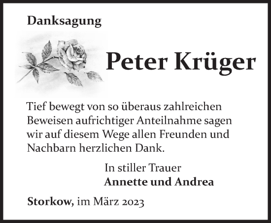 Traueranzeige von Peter Krüger von Märkische Oderzeitung