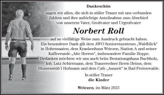 Traueranzeige von Norbert Roll von Märkische Oderzeitung