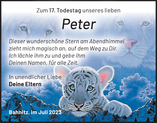 Traueranzeige von Peter  von Märkische Oderzeitung