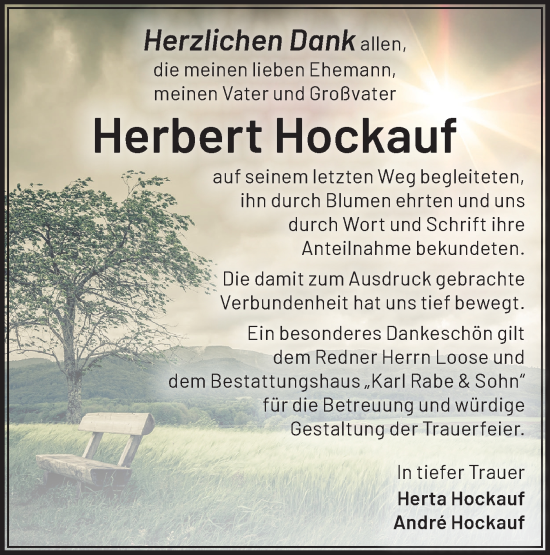 Traueranzeige von Herbert Hockauf von Märkische Oderzeitung