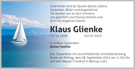 Traueranzeige von Klaus Wenke von Märkische Oderzeitung