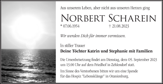 Traueranzeigen Von Norbert Scharein 