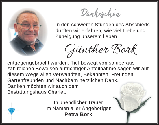 Traueranzeige von Günther Bork von Märkische Oderzeitung