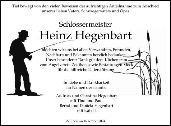 Traueranzeige von Heinz Hegenbart von Märkische Oderzeitung