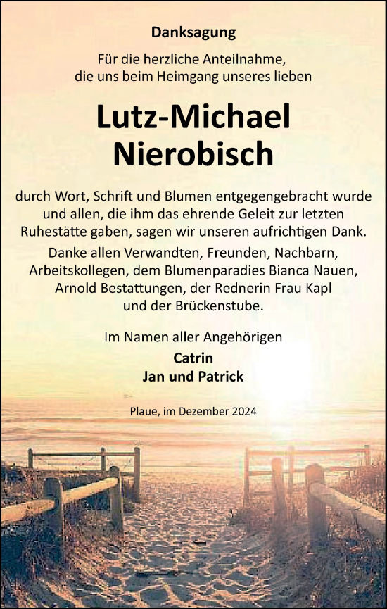 Traueranzeige von Lutz-Michael Nierobisch von Märkische Oderzeitung