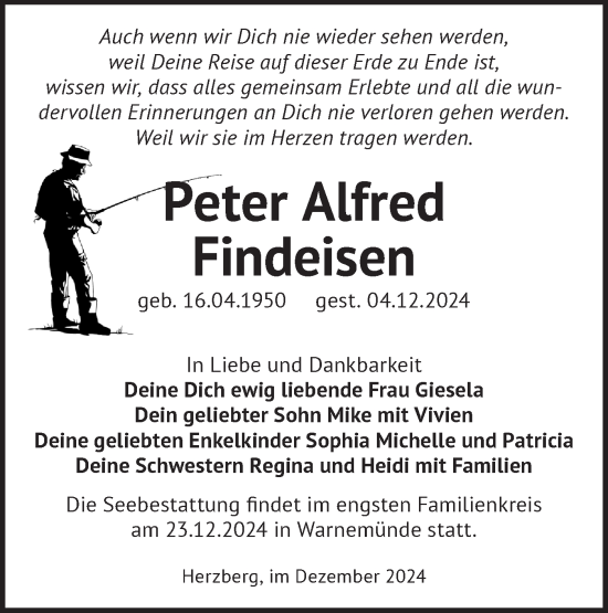 Traueranzeige von Peter Findeisen von Märkische Oderzeitung