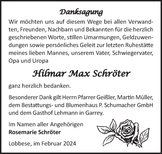 Traueranzeige von Hilmar-Max Schröter von Märkische Oderzeitung